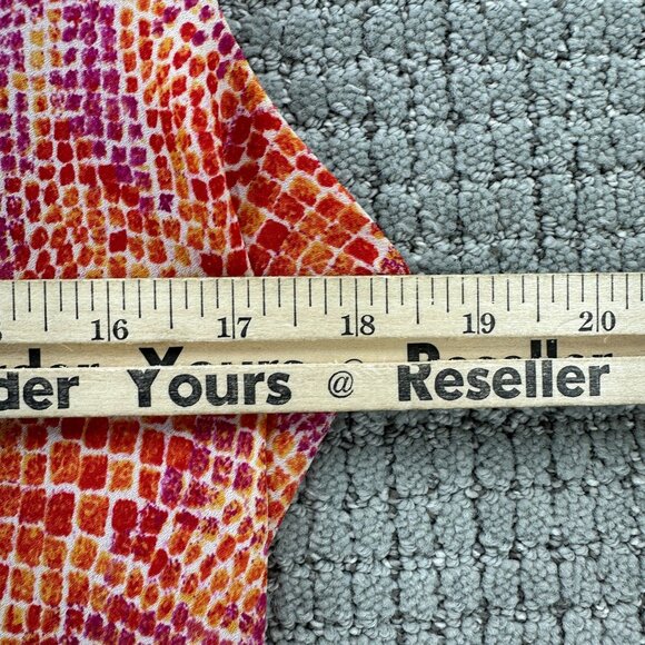 CDC Caren Desiree Company Maxi Dress 14 Orange Pink Sleeveless Lined Abstract - Picture 8 of 11